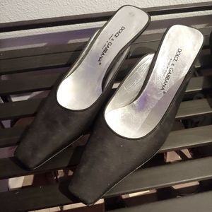 Dolce & Gabbana Elegant Squared and Pointed Toe Kitten Heels- Vintage